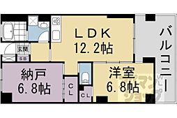 エバー・グリーン宇治 2LDKの間取図画像