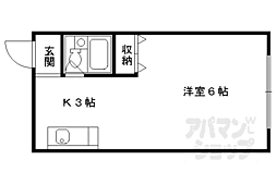 竹田マンション 1Kの間取図画像