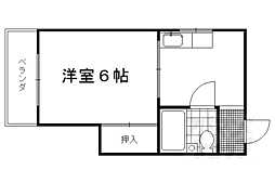 グリシーヌ丹波橋 1Kの間取図画像