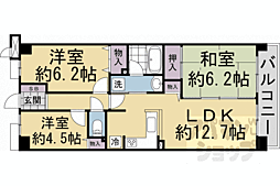 ライオンズマンション宇治第2 3LDKの間取図画像