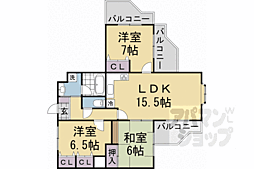 グランピーノ伏見桃山 3LDKの間取図画像