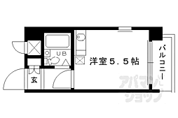 朝日プラザ深草 ワンルームの間取図画像