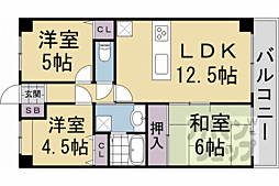 朝日プラザ伏見桂川 3LDKの間取図画像