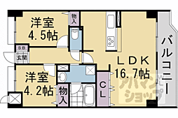 ライオンズマンション淀リバーサイド 2LDKの間取図画像