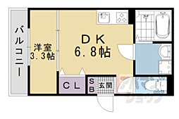 サンライフマイ 1DKの間取図画像