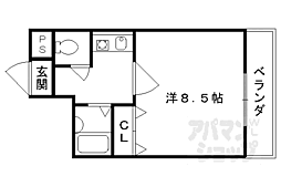 シャトールミエール 1Kの間取図画像