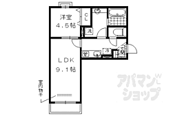 グラシア洛水 1LDKの間取図画像