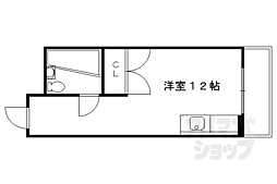 プレアール伏見深草2 ワンルームの間取図画像