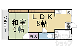 小池マンション南棟 1LDKの間取図画像