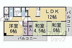 エルシティ伏見桃山 3LDKの間取図画像