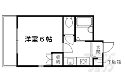 エステート中書島 1Kの間取図画像
