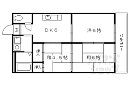 第2長栄マンション 3DKの間取図画像