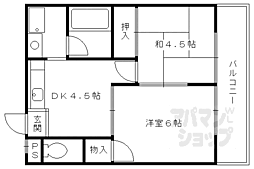 ヴィラトレゾール2 2Kの間取図画像