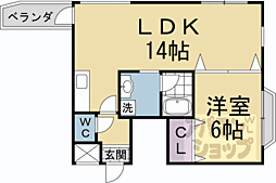 コミュニティ・藤森 1LDKの間取図画像