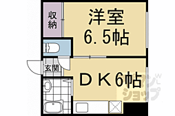 マンション聚楽 1DKの間取図画像