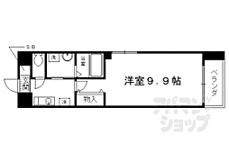 アスティオン深草 1Kの間取図画像