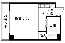 スイトピー桃山 1Kの間取図画像