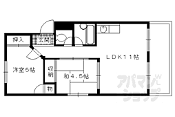 コーポ桃山 2LDKの間取図画像