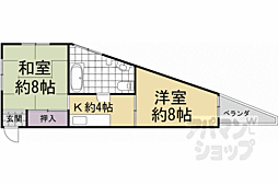 向島マンション 2Kの間取図画像