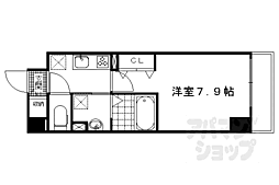 バンブーサン 1Kの間取図画像