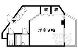 ノアーズアーク観月橋 1Kの間取図画像