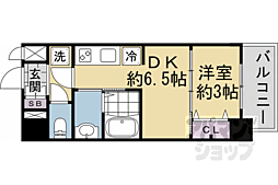 プレサンスTHEKYOTO粋都 1DKの間取図画像