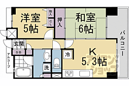 エスリード淀 2LDKの間取図画像