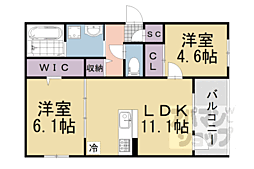 GRAMM佐野屋敷 2LDKの間取図画像