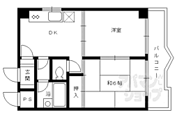 第20洛西ハイツ久我 2DKの間取図画像