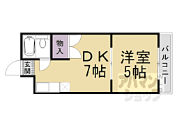 エクセル竹田 1DKの間取図画像