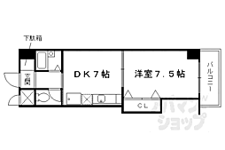 クレアール南 1DKの間取図画像