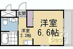 シティハウス丹波橋 1Kの間取図画像