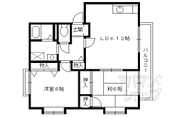 パルクサイドホームズB棟 2LDKの間取図画像