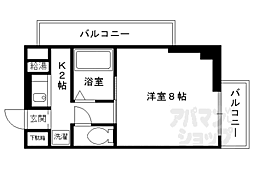 グランマケイジョーエン 1Kの間取図画像