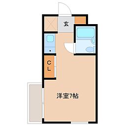 ダイドーメゾン塚口6 1階ワンルームの間取り