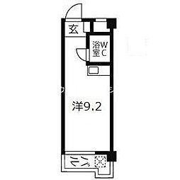 ネオダイキョー塚口 4階ワンルームの間取り