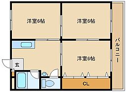 キャピタルビルド 3階3DKの間取り