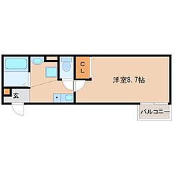 MAPLE（メープル） 2階1Kの間取り