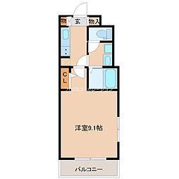 ステラハウス40 1階1Kの間取り