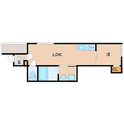 尼崎市神田北通8丁目アパート 1LDKの間取図画像