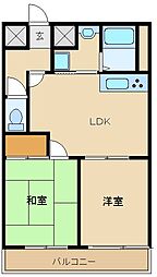 セルジュYS 2DKの間取図画像