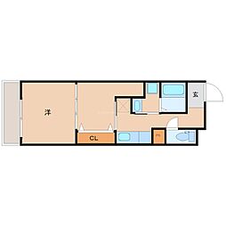 攝陽ハイツ 2Kの間取図画像