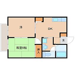 野草ハイツ 2DKの間取図画像