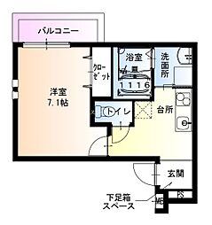フジパレス阪急武庫之荘駅西2番館 1Kの間取図画像