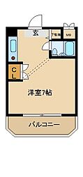 ル・ファール山手 1Kの間取図画像