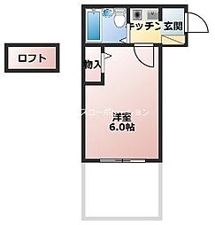 サンパレス21武庫之荘 1Kの間取図画像