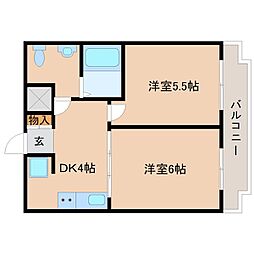 立花アネックス 2DKの間取図画像
