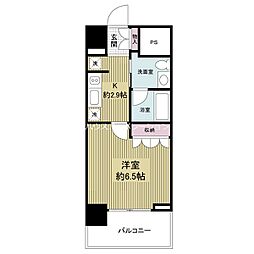 BelleFace尼崎 1Kの間取図画像