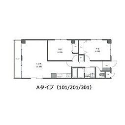 パレロワイヤル武庫之荘 2LDKの間取図画像