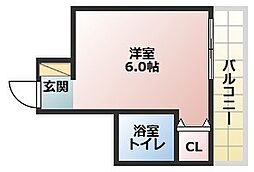アーチ立花2 ワンルームの間取図画像